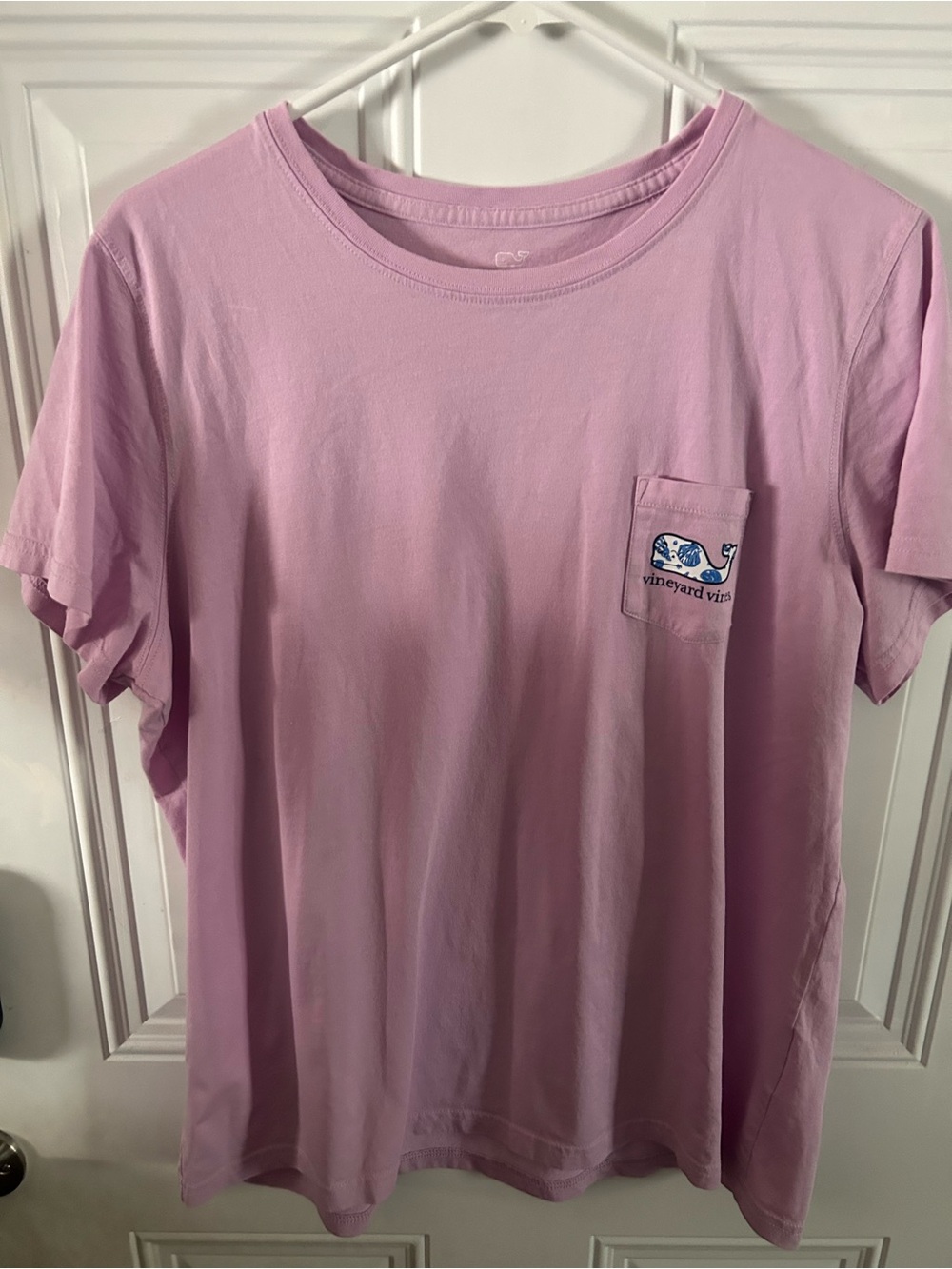 Vineyard Vines Lavender Pocket Tee with Whale Logo